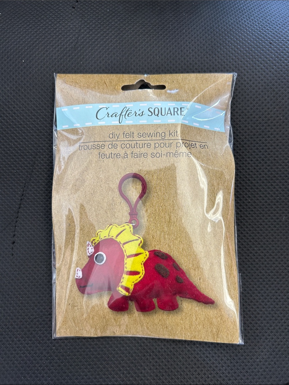 Kids Red Dino Felt Keychain Sewing Kit